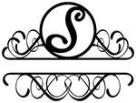 Fancy Split Name with Initial Monogram